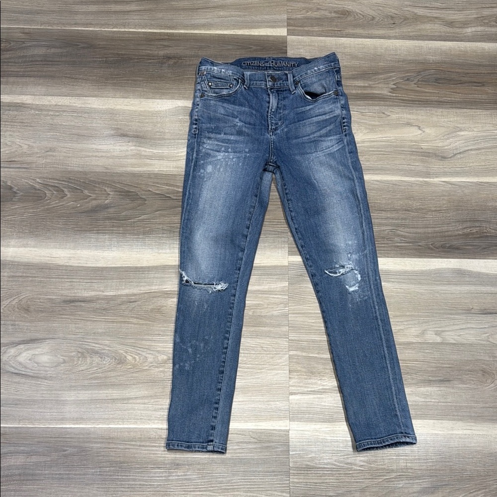 Citizens of Humanity distressed skinny blue denim jeans size 26